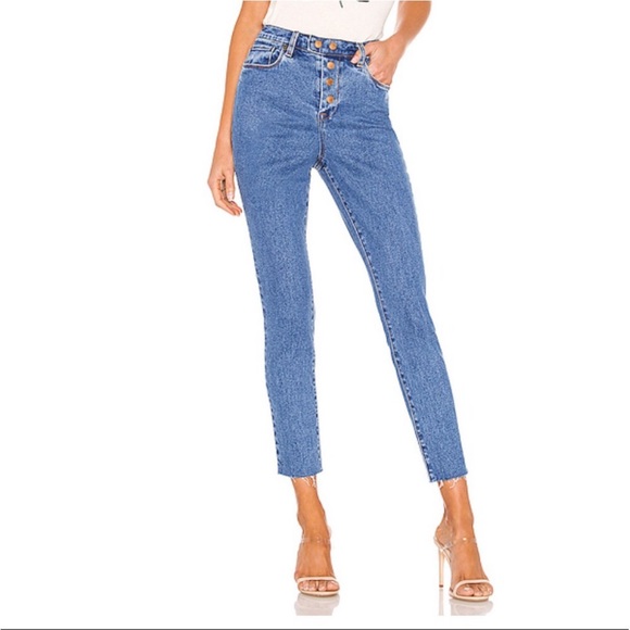 BLANK NYC Great Jones in Varsity Blue Snap Front Raw Frayed Hems Sz 27 - Picture 3 of 14